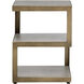 Rubix 23.5 X 18 inch Grey / Antique Brass End Table